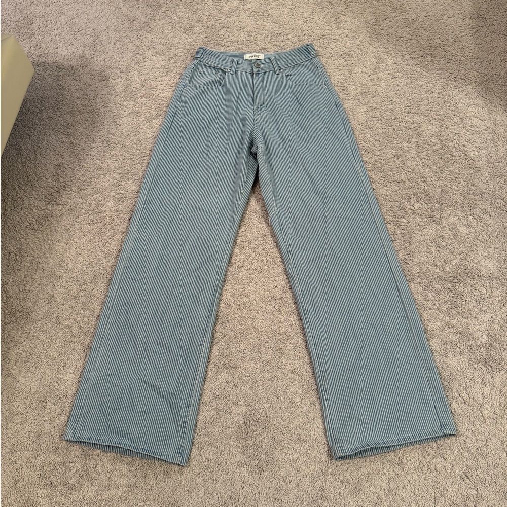 Adjustable Striped Denim